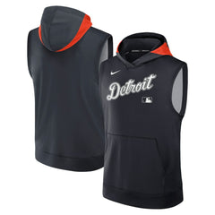 Detroit Tigers Authentic Collection Dri-FIT Sleeveless Hoodie Navy