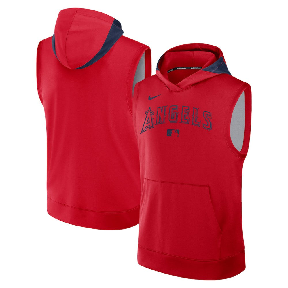 Los Angeles Angels Authentic Collection Dri-FIT Sleeveless Hoodie Red