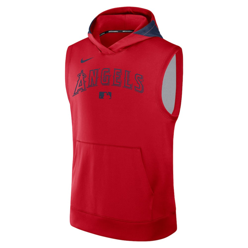 Los Angeles Angels Authentic Collection Dri-FIT Sleeveless Hoodie Red