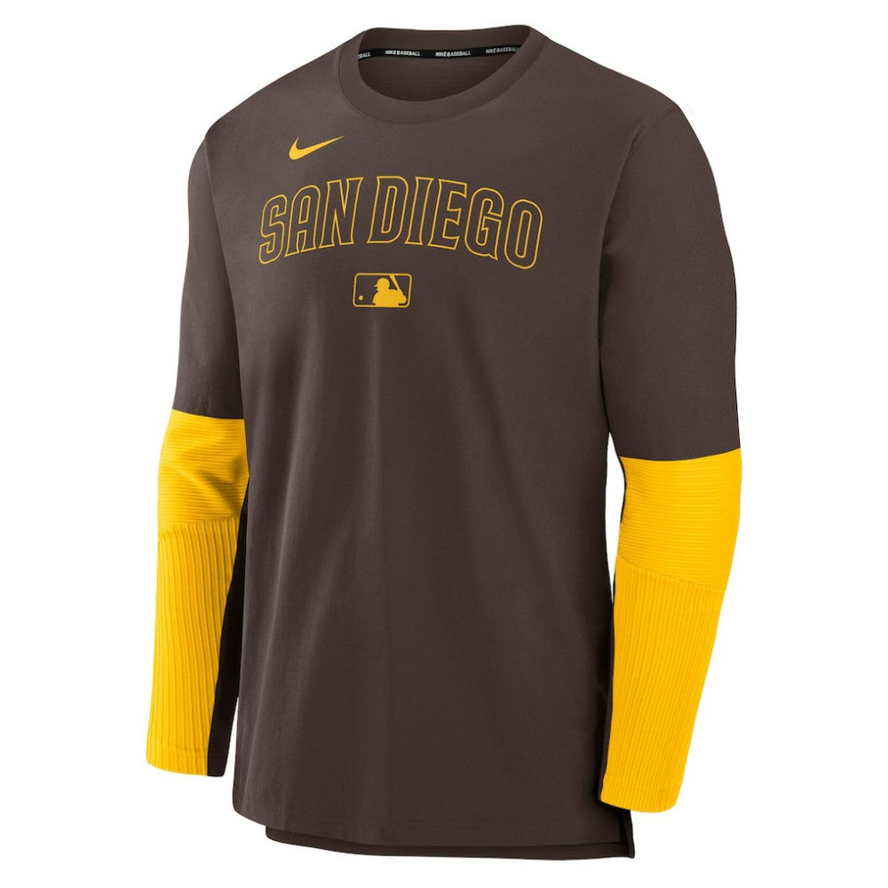San Diego Padres Authentic Collection Player Dri-FIT Lightweight Pullover  Brown/Gold