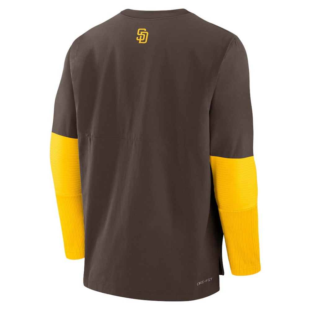 San Diego Padres Authentic Collection Player Dri-FIT Lightweight Pullover  Brown/Gold