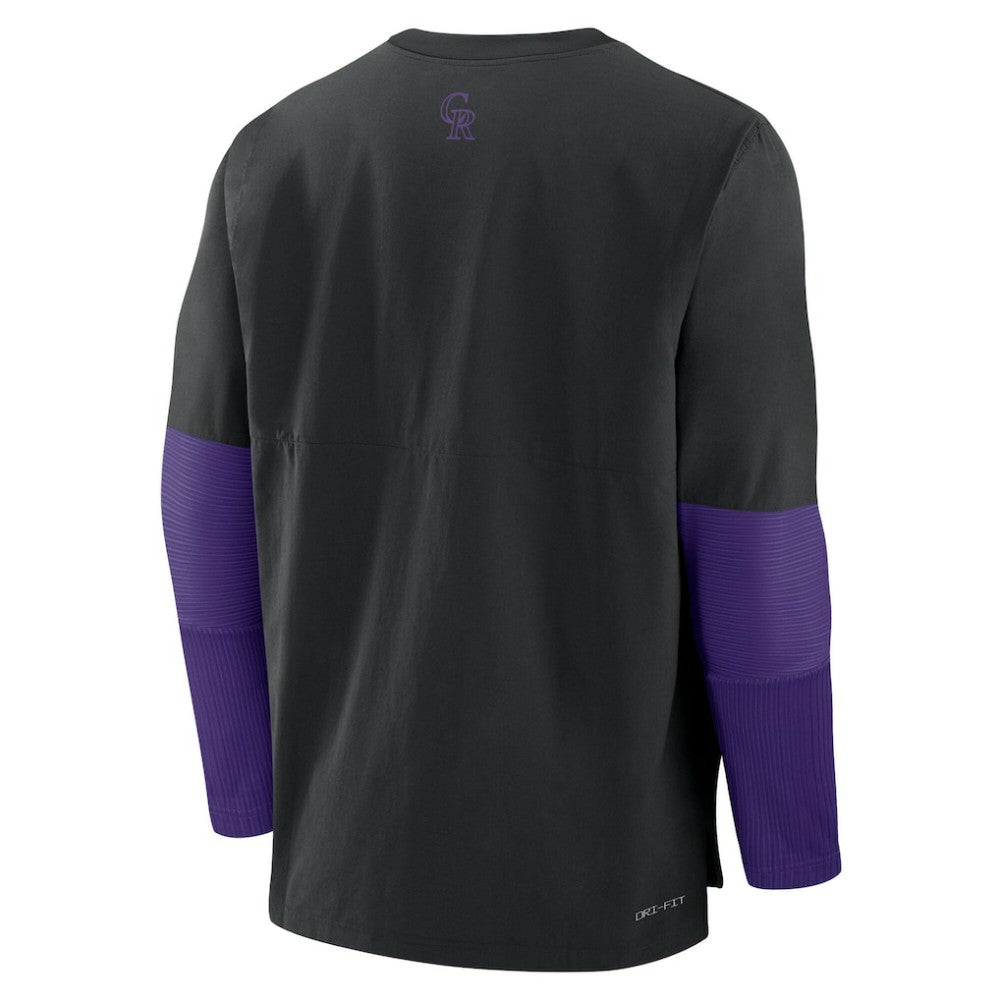 Colorado Rockies Authentic Collection Player Dri-FIT Lightweight Pullover  Black/Purple