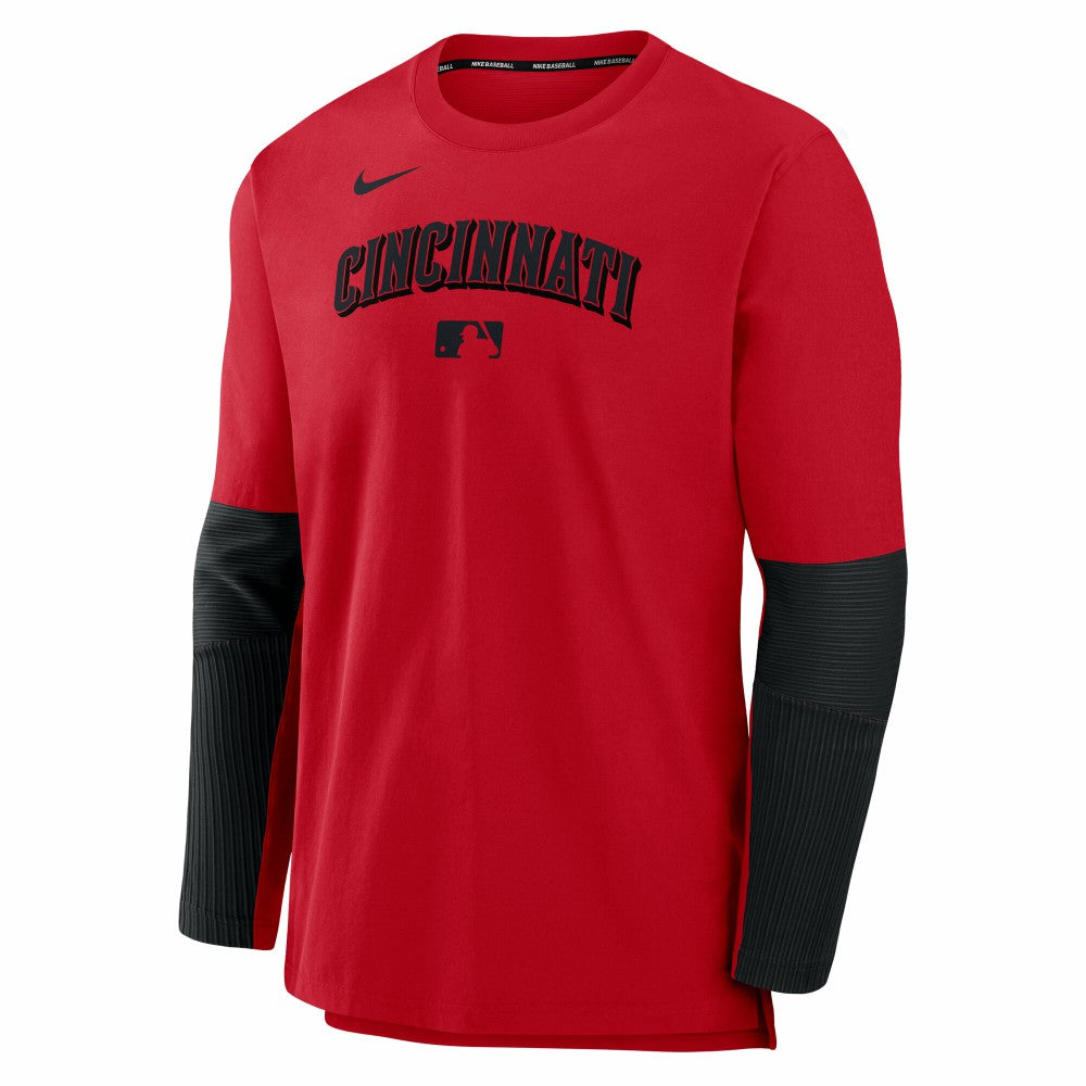 Cincinnati Reds Authentic Collection Player Dri-FIT Lightweight Pullover  Red/Black