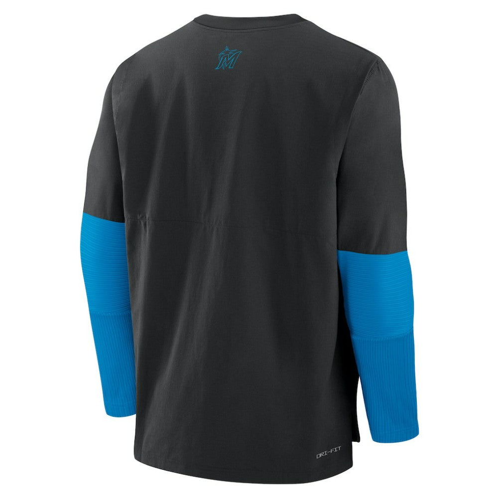 Miami Marlins Authentic Collection Player Dri-FIT Lightweight Pullover  Black