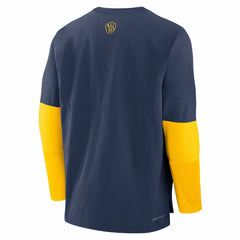 Milwaukee Brewers Authentic Collection Player Dri-FIT Lightweight Pullover  Navy/Gold