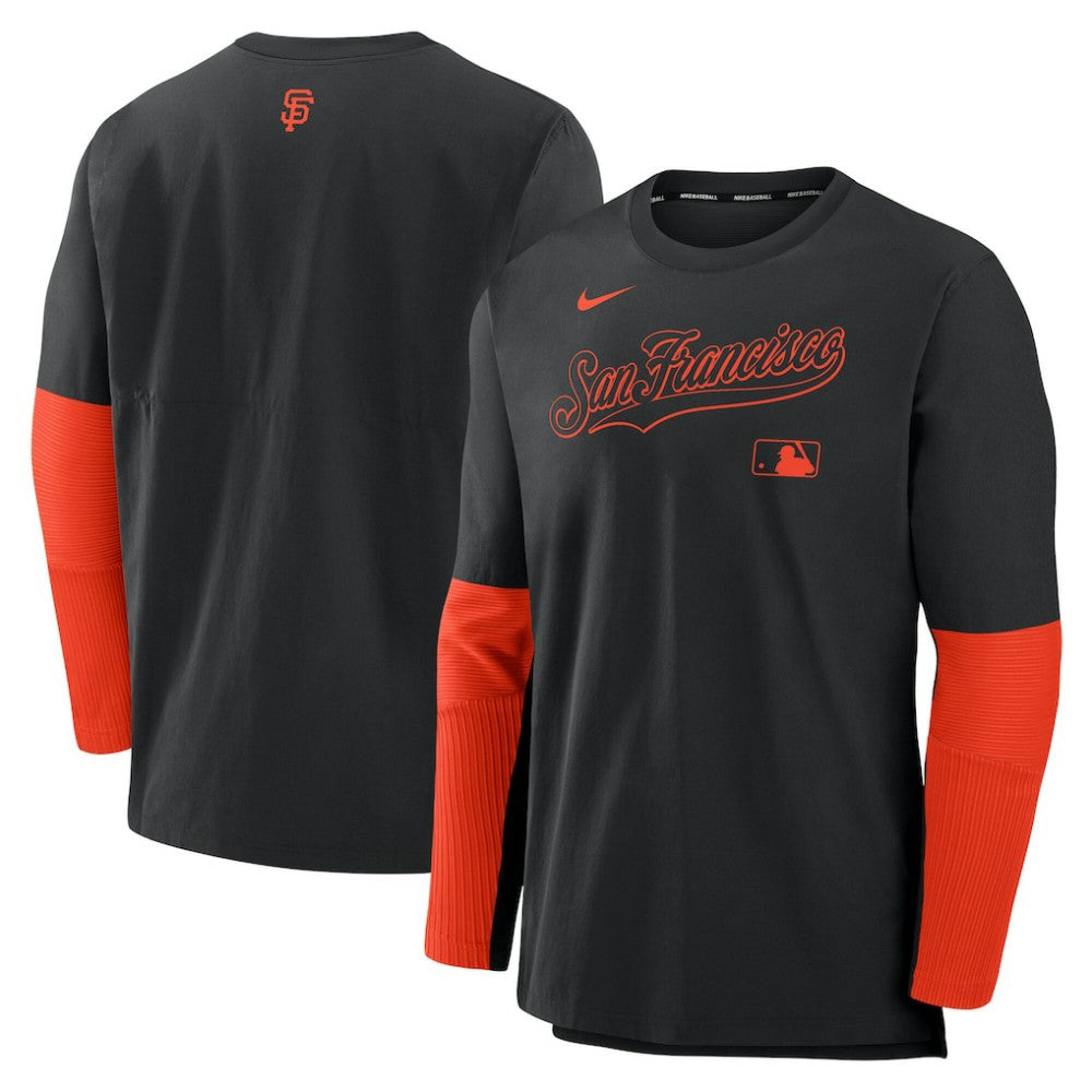 San Francisco Giants Authentic Collection Player Dri-FIT Lightweight Pullover  Black/Orange