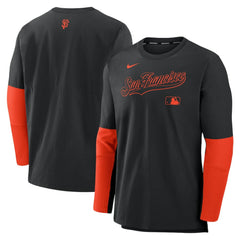 San Francisco Giants Authentic Collection Player Dri-FIT Lightweight Pullover  Black/Orange
