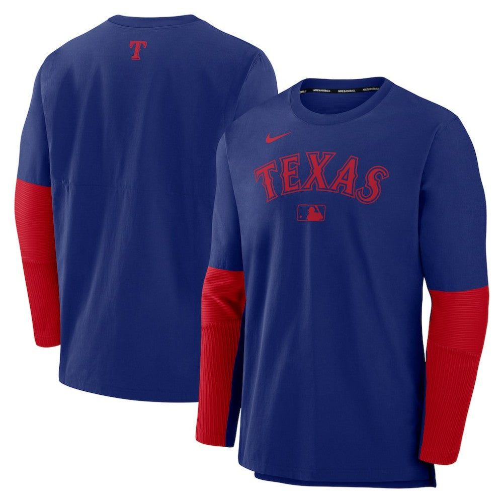 Texas Rangers Authentic Collection Player Dri-FIT Lightweight Pullover  Royal/Red