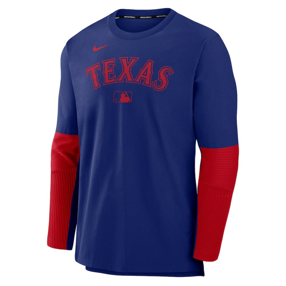 Texas Rangers Authentic Collection Player Dri-FIT Lightweight Pullover  Royal/Red