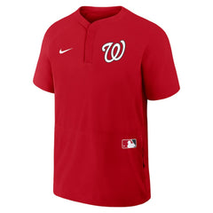 Washington Nationals Authentic Collection Raglan Short Sleeve Windshirt Red