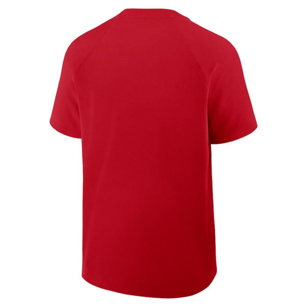 Washington Nationals Authentic Collection Raglan Short Sleeve Windshirt Red