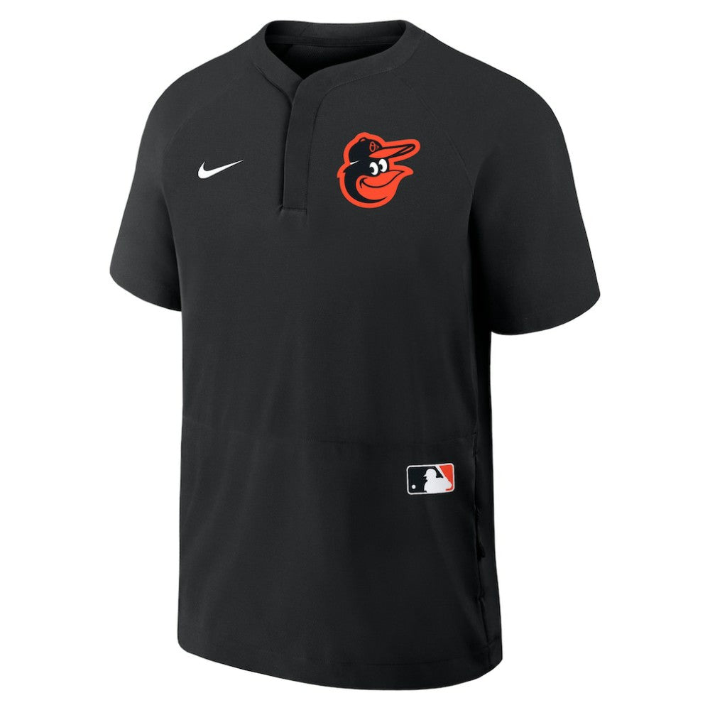 Baltimore Orioles Authentic Collection Raglan Short Sleeve Windshirt Black