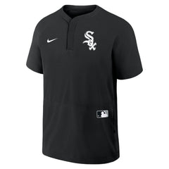Chicago White Sox Authentic Collection Raglan Short Sleeve Windshirt Black