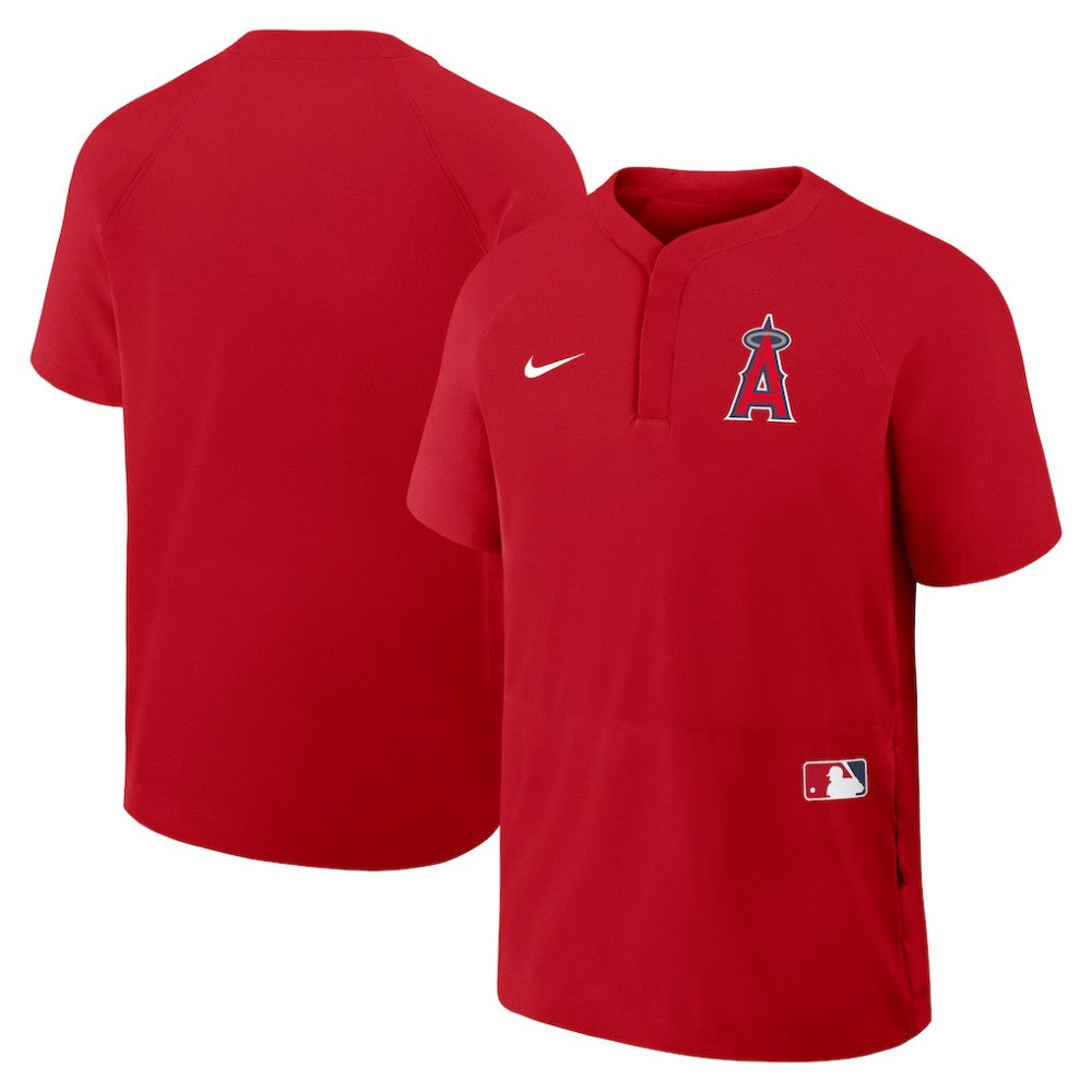 Los Angeles Angels Authentic Collection Raglan Short Sleeve Windshirt Red