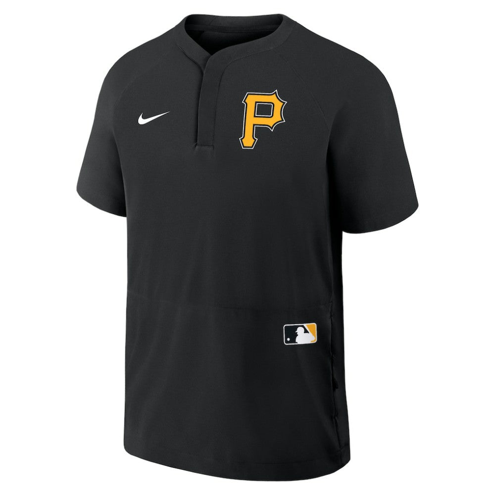 Pittsburgh Pirates Authentic Collection Raglan Short Sleeve Windshirt Black