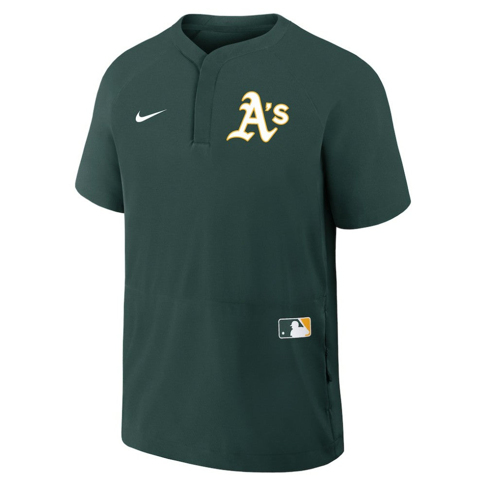 Athletics Authentic Collection Raglan Short Sleeve Windshirt Green