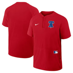 Philadelphia Phillies Authentic Collection Raglan Short Sleeve Windshirt Red