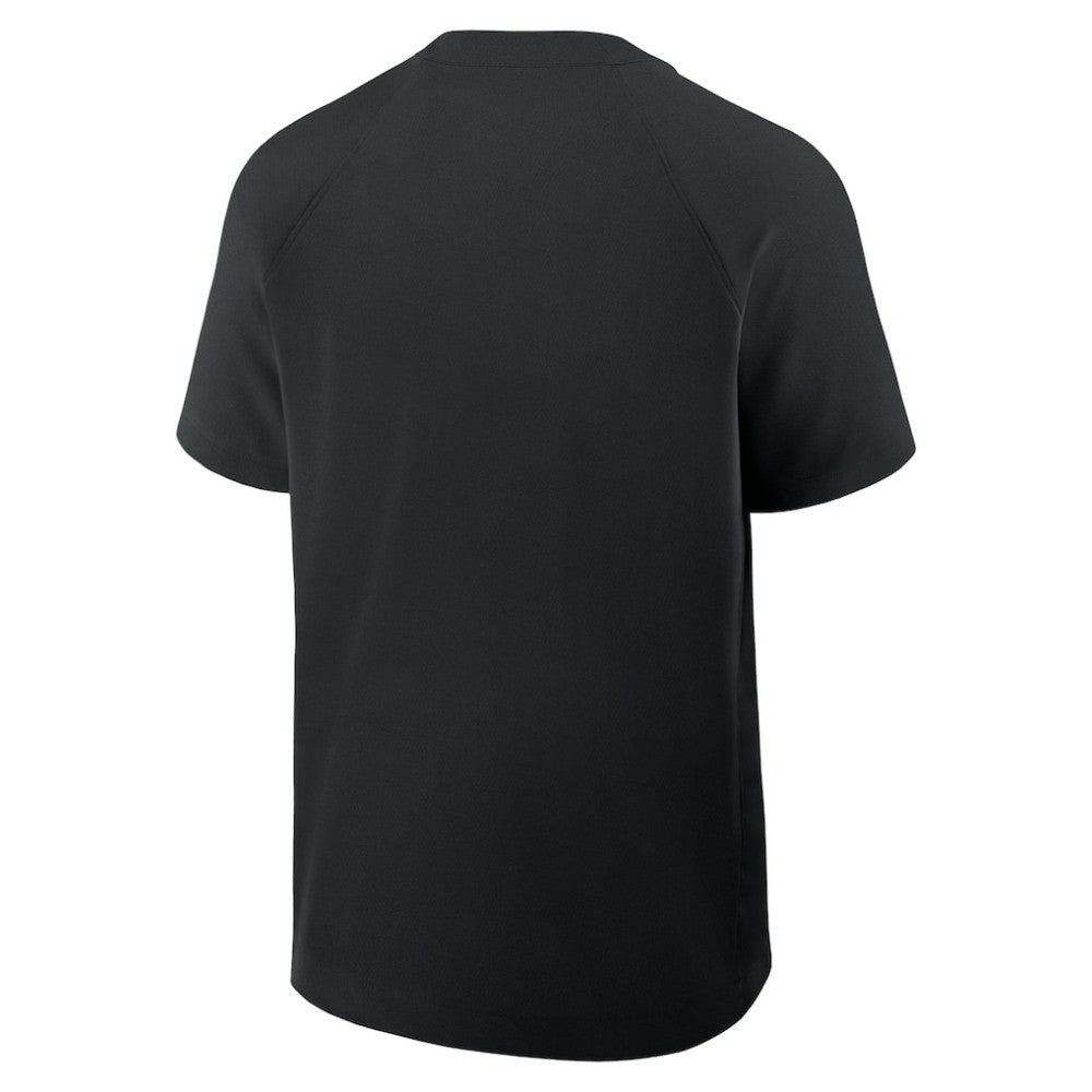 Colorado Rockies Authentic Collection Raglan Short Sleeve Windshirt Black