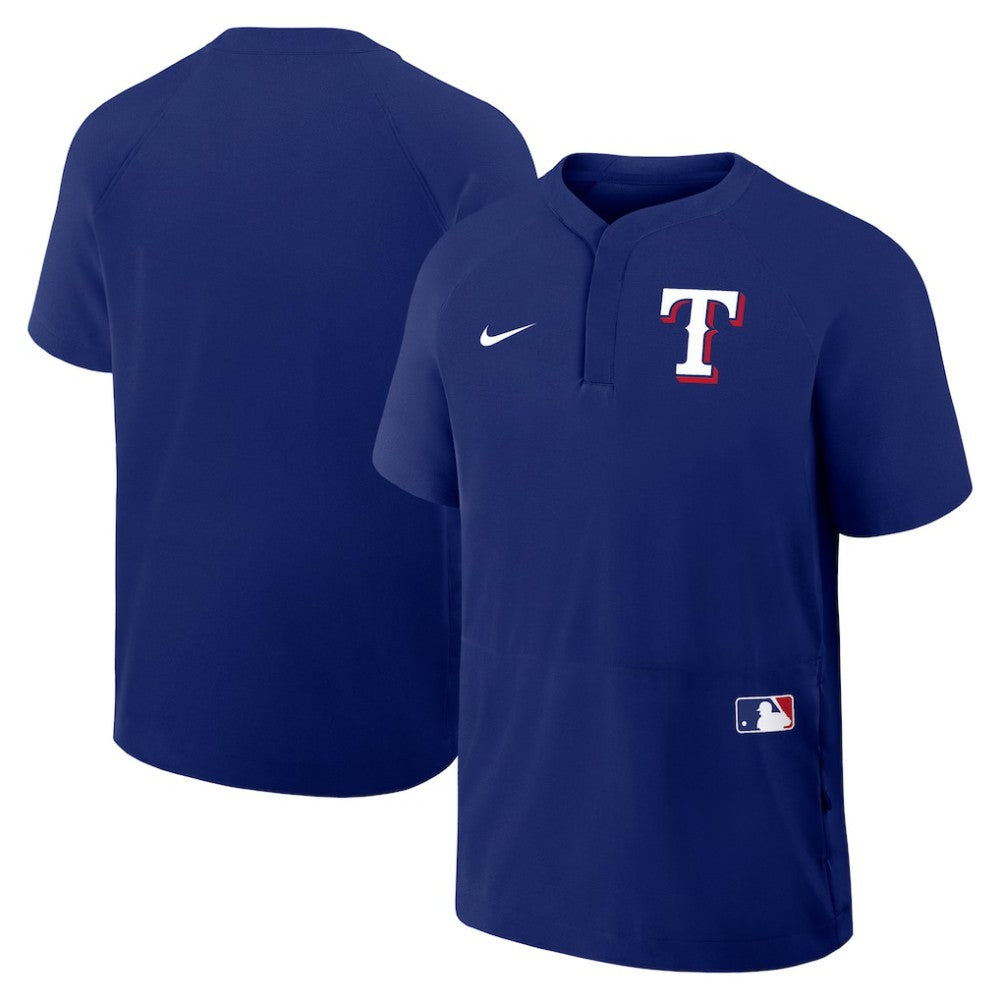 Texas Rangers Authentic Collection Raglan Short Sleeve Windshirt Royal
