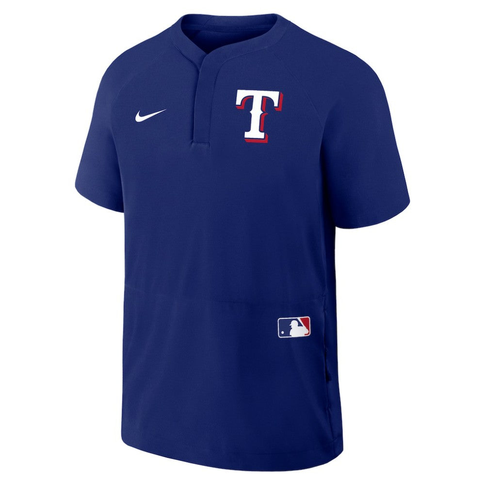 Texas Rangers Authentic Collection Raglan Short Sleeve Windshirt Royal