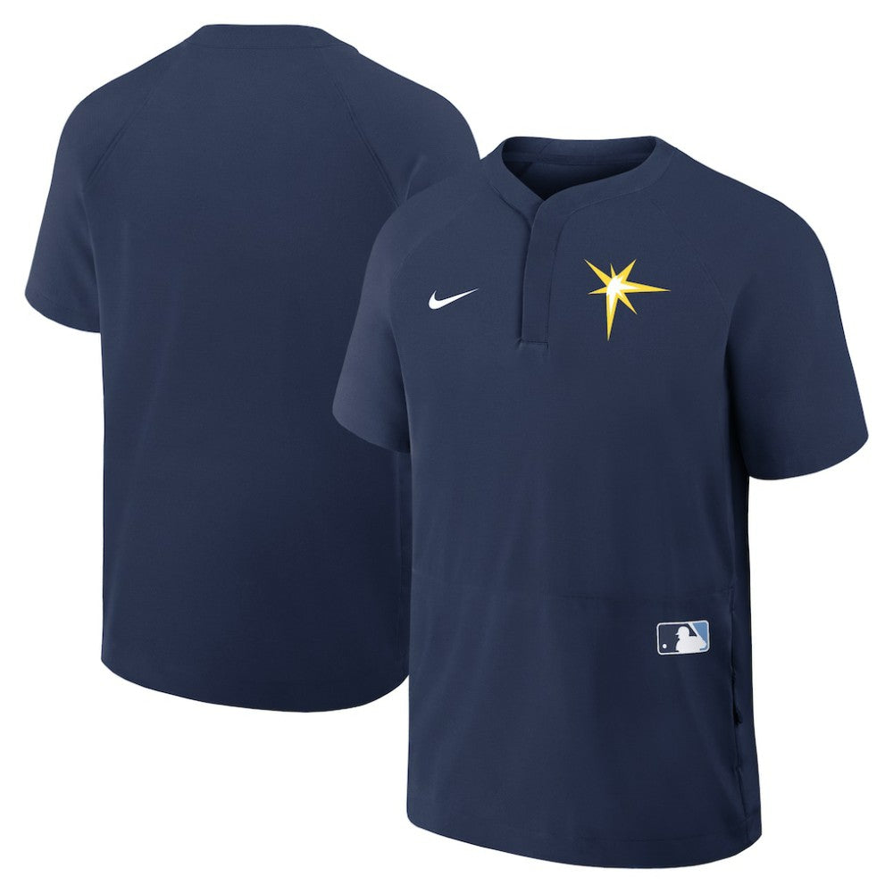 Tampa Bay Rays Authentic Collection Raglan Short Sleeve Windshirt Navy