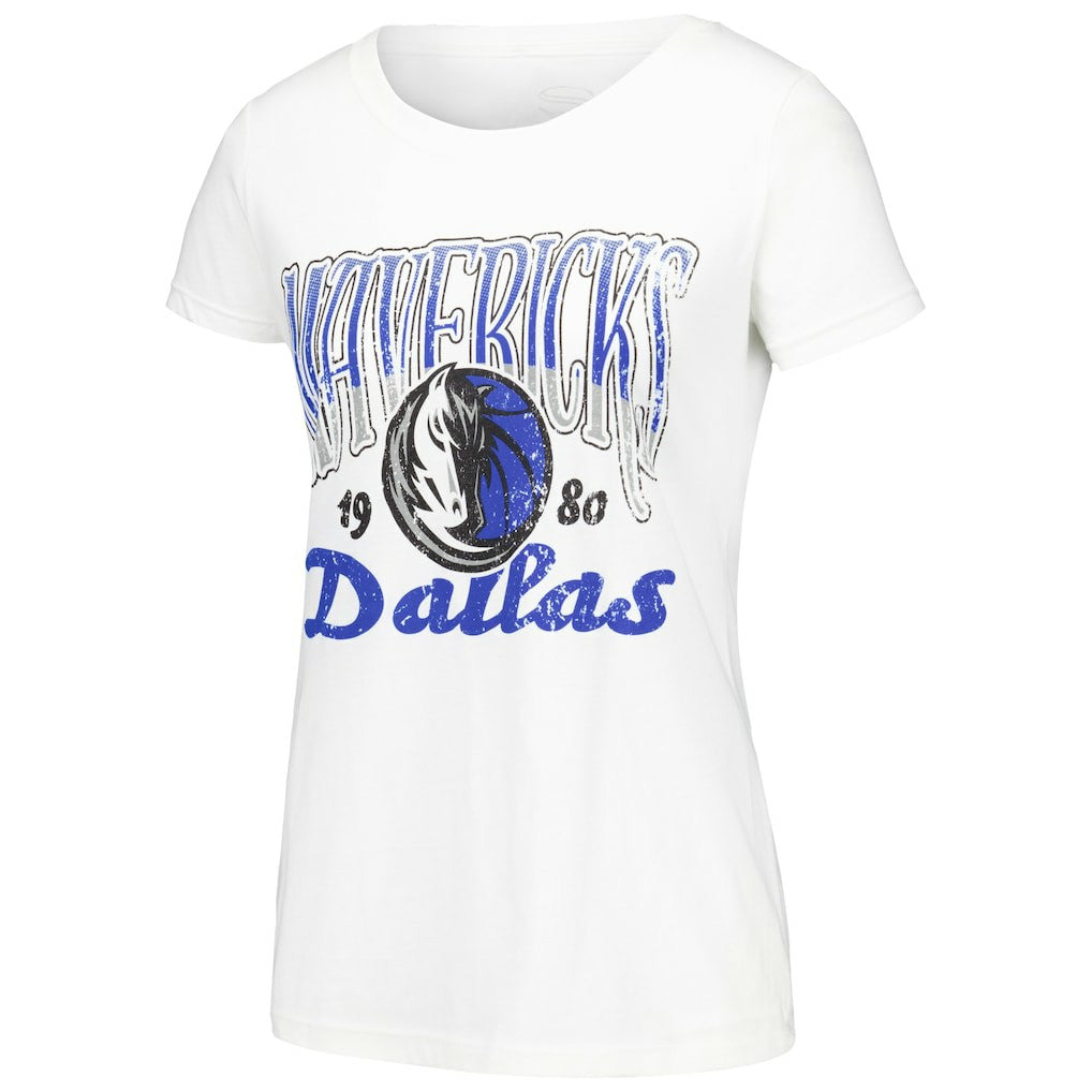 Dallas Mavericks Stadium Essentials Women's Sky High T-Shirt sale - White discount