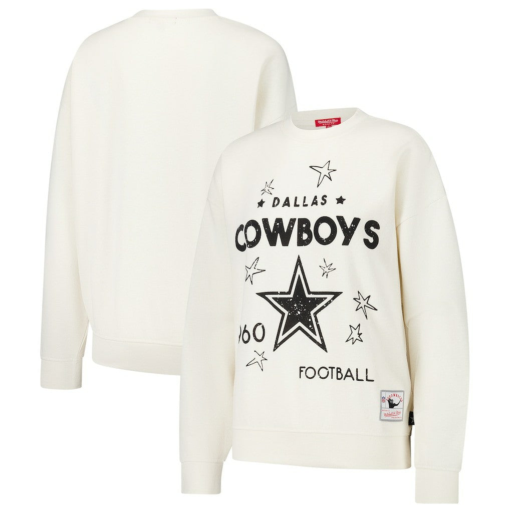 Dallas Cowboys Women's Lightweight 3.0 Logo Pullover Sweatshirt - Cream discount