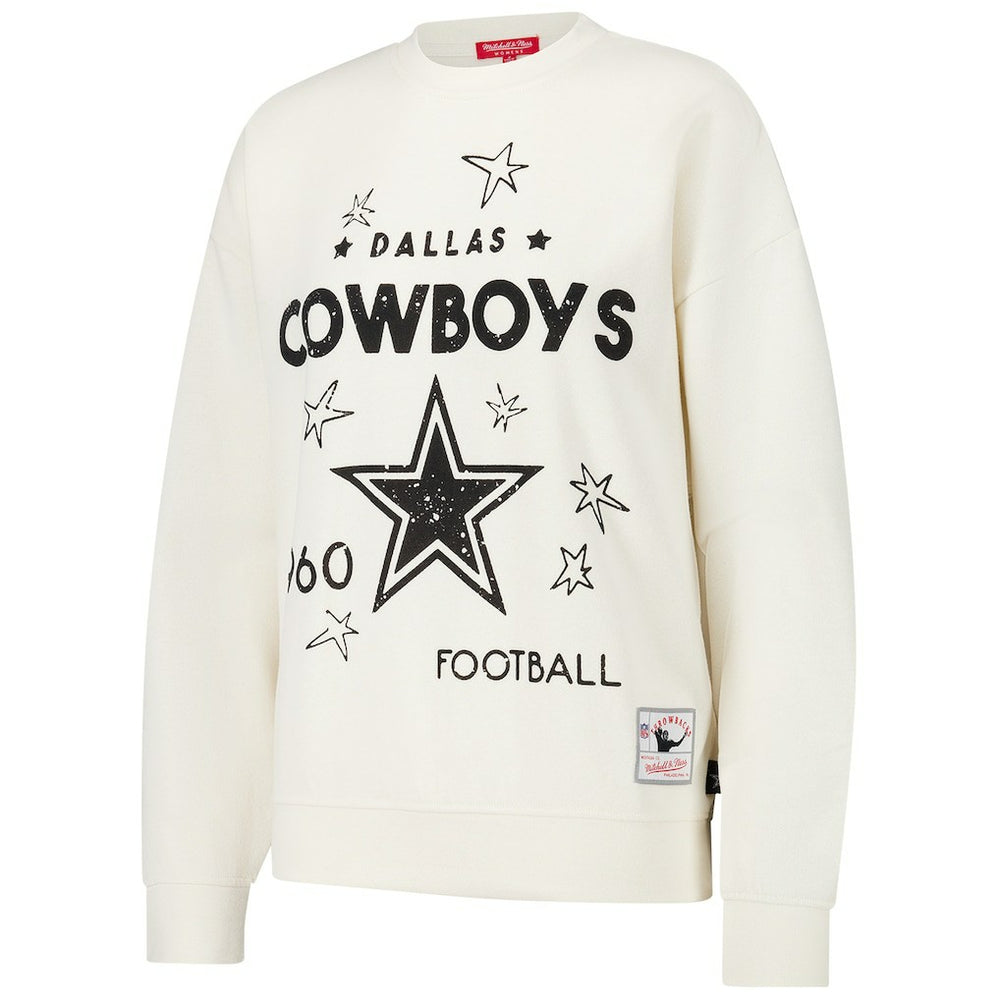 Dallas Cowboys Women's Lightweight 3.0 Logo Pullover Sweatshirt - Cream discount