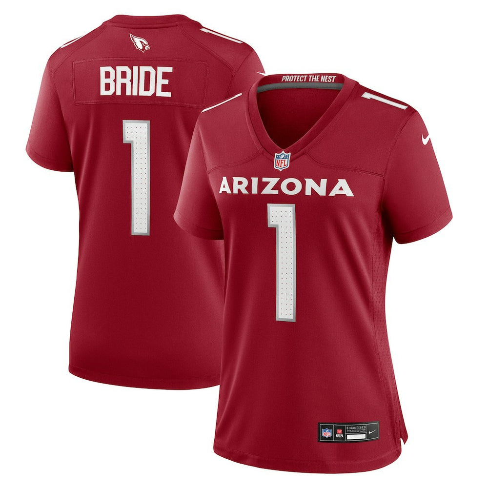 Number 1 Bride Arizona Cardinals Women's Game Jersey - Cardinal sale