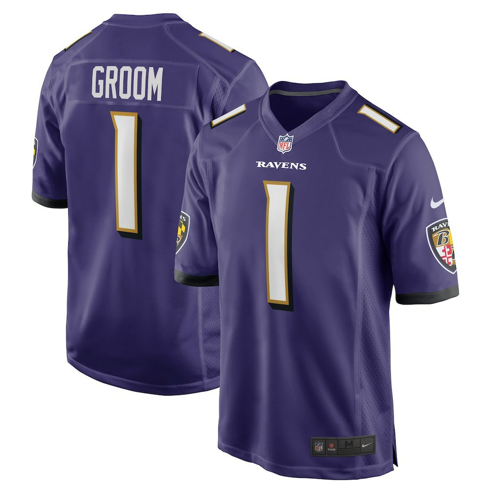Number 1 Groom Baltimore Ravens Game Jersey - Purple for sale