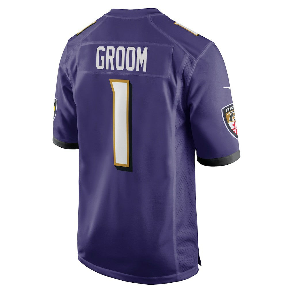 Number 1 Groom Baltimore Ravens Game Jersey - Purple for sale