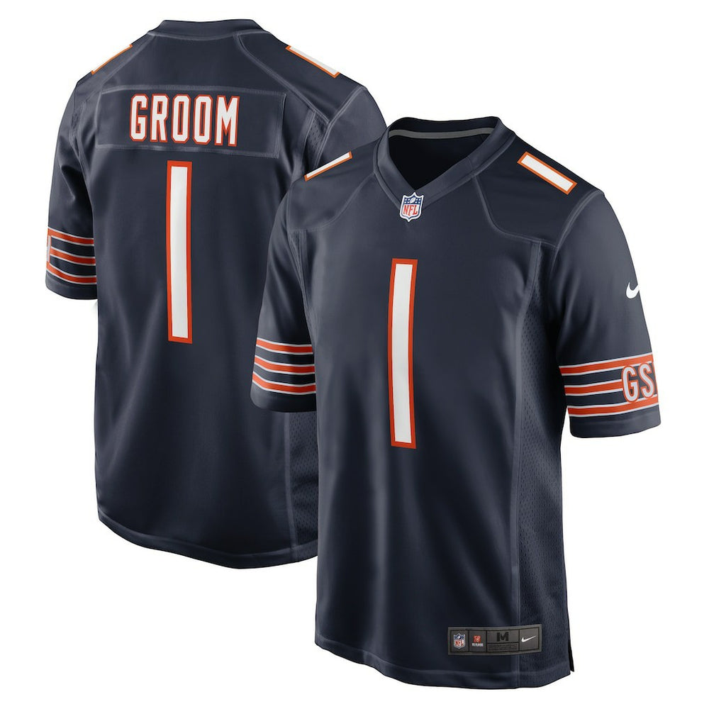 Number 1 Groom Chicago Bears Game Jersey - Navy outlet