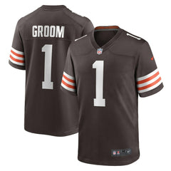 Number 1 Groom Cleveland Browns Game Jersey - Brown sale