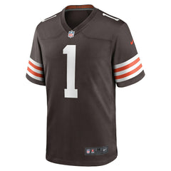 Number 1 Groom Cleveland Browns Game Jersey - Brown sale