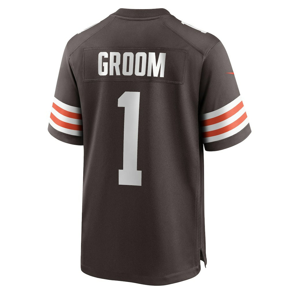 Number 1 Groom Cleveland Browns Game Jersey - Brown sale