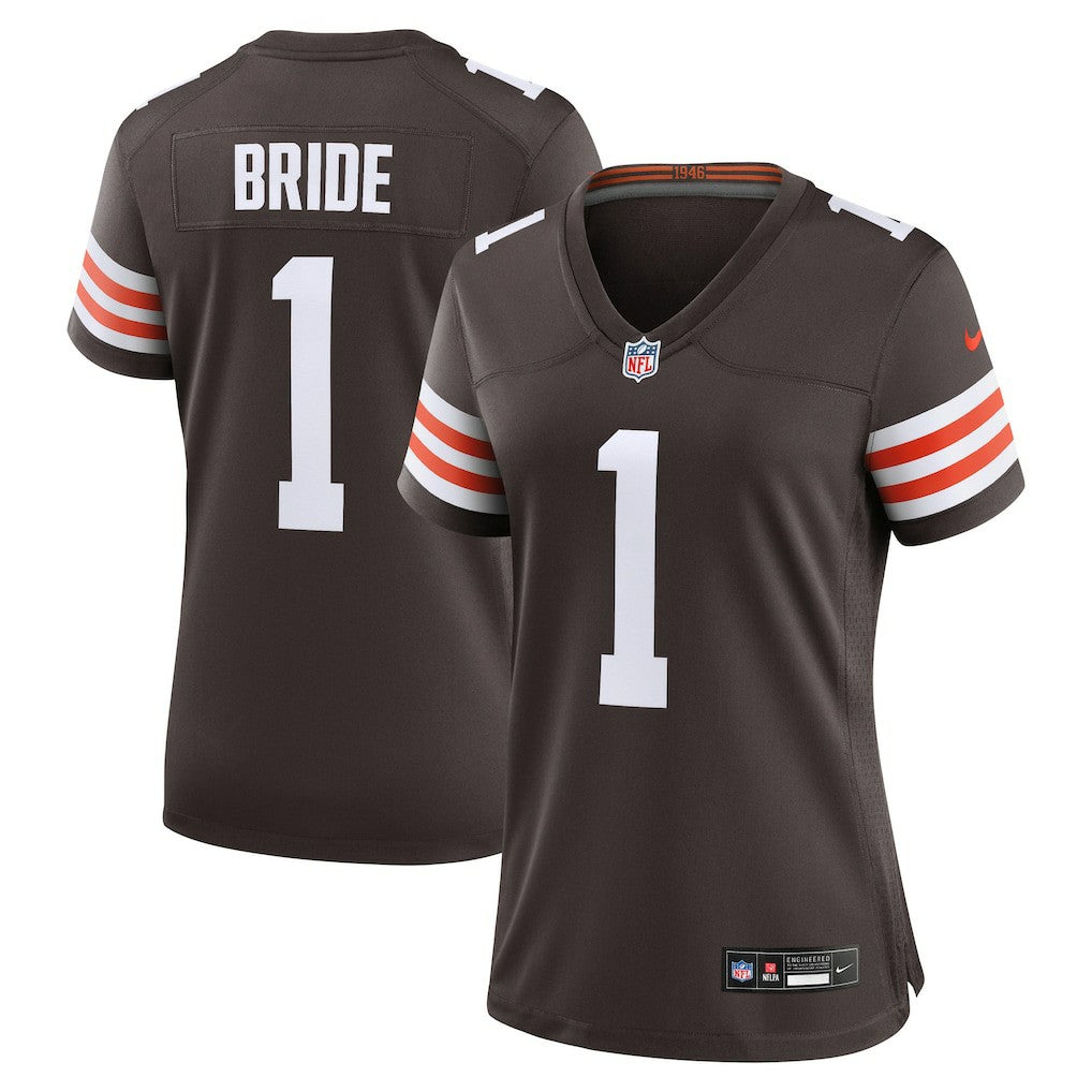 Number 1 Bride Cleveland Browns Women's Game Jersey - Brown for sale