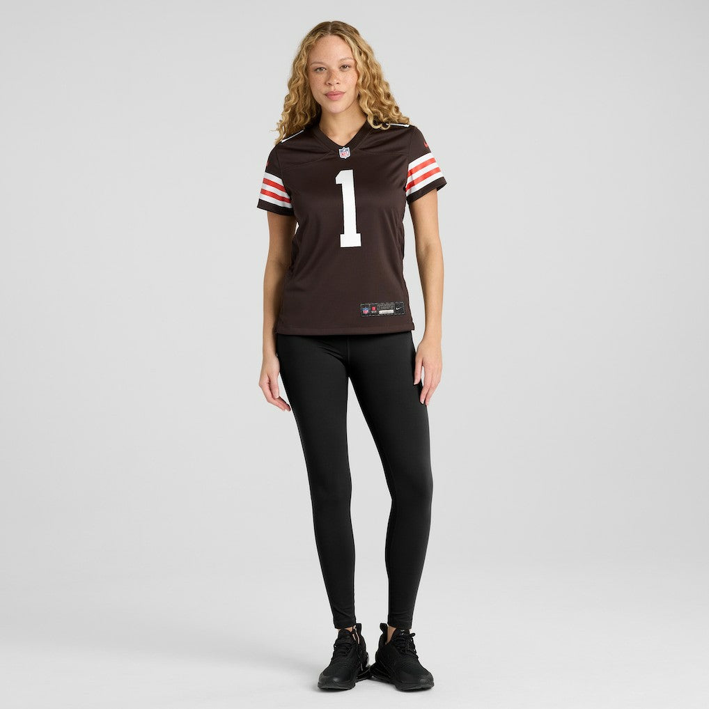 Number 1 Bride Cleveland Browns Women's Game Jersey - Brown for sale