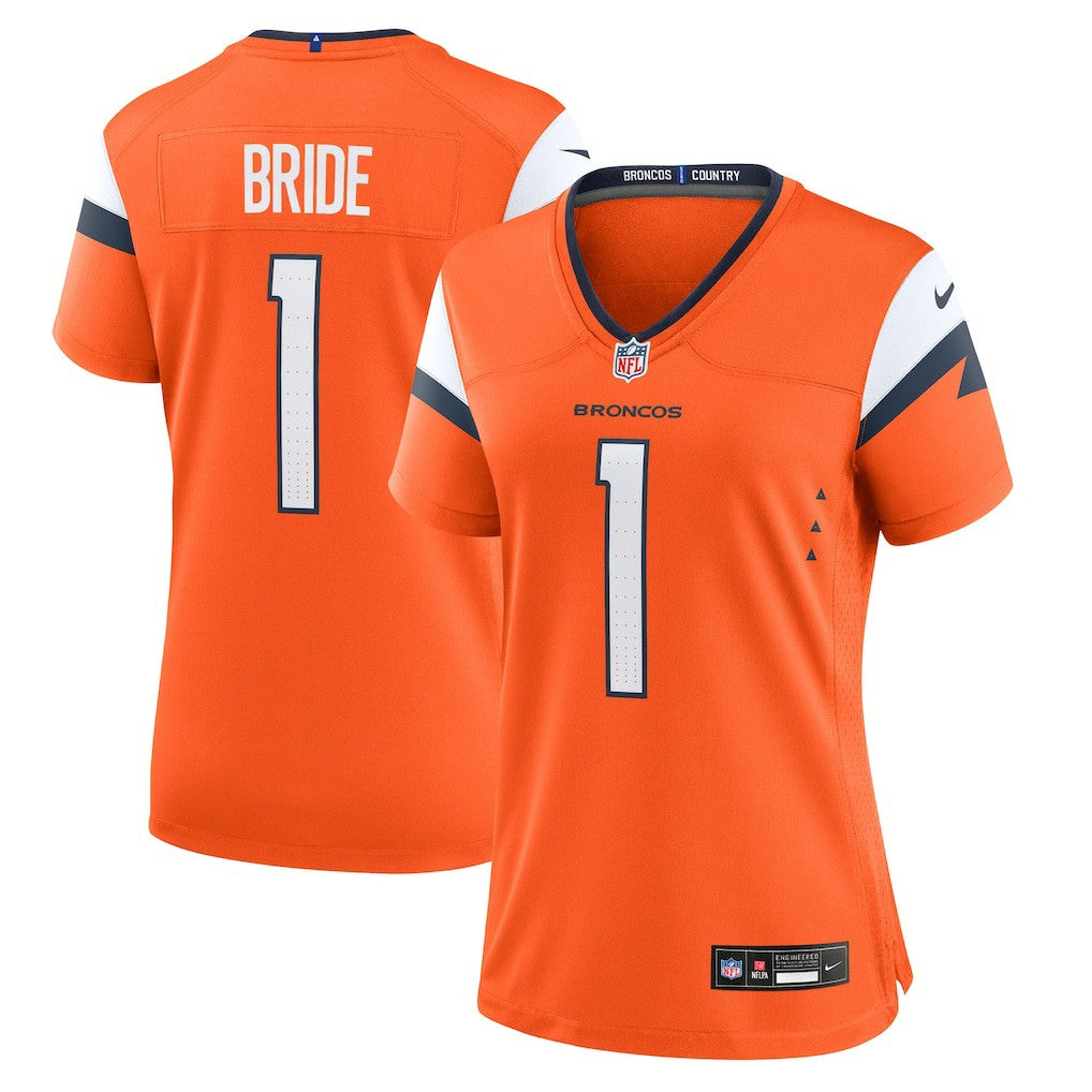 Number 1 Bride Denver Broncos Women's Game Jersey - Orange on sale