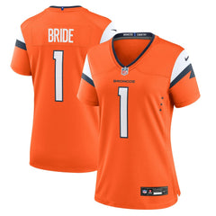 Number 1 Bride Denver Broncos Women's Game Jersey - Orange on sale