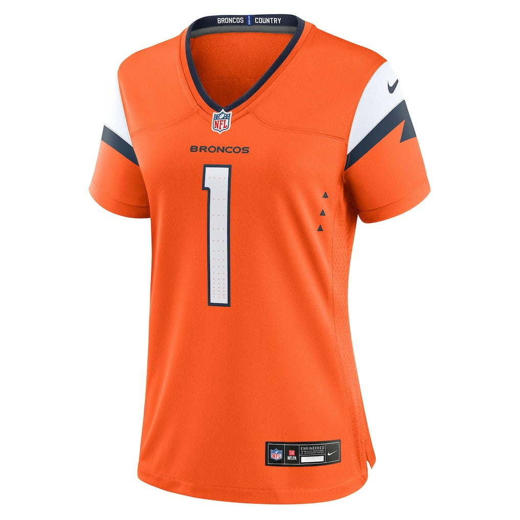 Number 1 Bride Denver Broncos Women's Game Jersey - Orange on sale