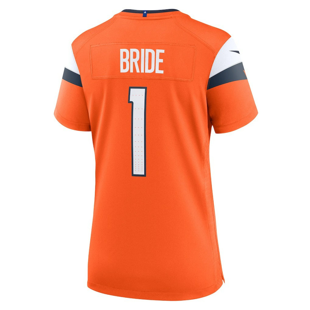 Number 1 Bride Denver Broncos Women's Game Jersey - Orange on sale