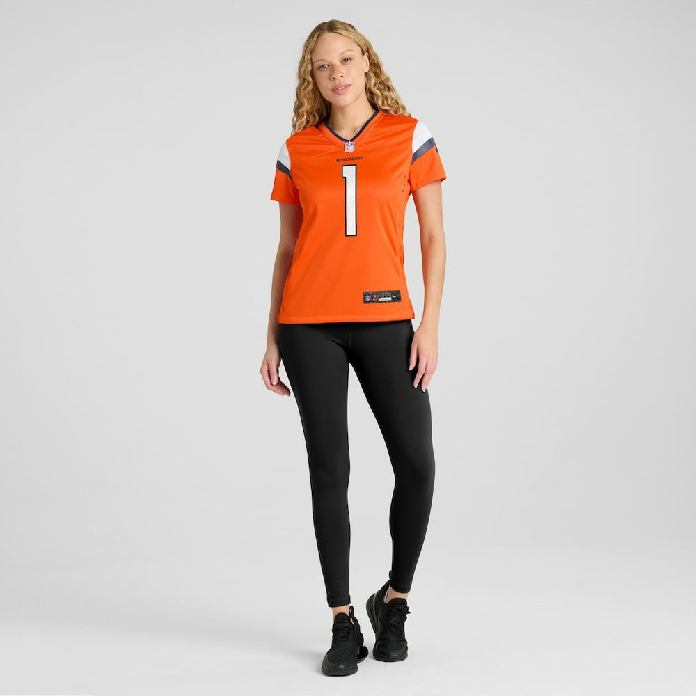 Number 1 Bride Denver Broncos Women's Game Jersey - Orange on sale