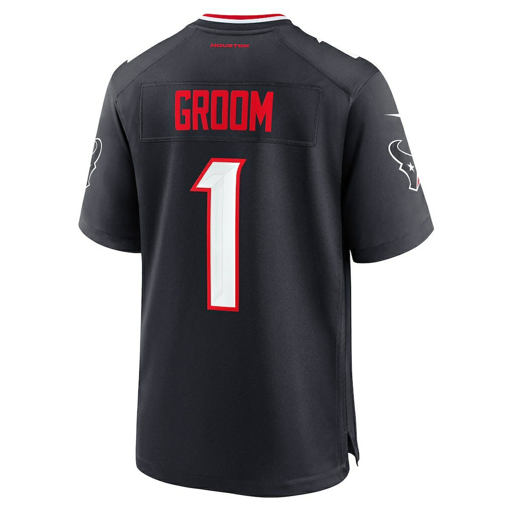 Number 1 Groom Houston Texans Game Jersey - Navy cheap