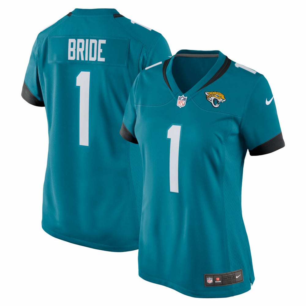 Number 1 Bride Jacksonville Jaguars Women's Game Jersey - Teal on sale