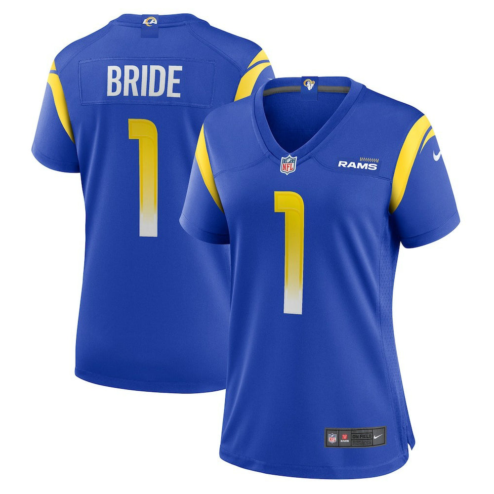 Number 1 Bride Los Angeles Rams Women's Game Jersey - Royal on sale