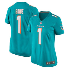 Number 1 Bride Miami Dolphins Women's Game Jersey - Aqua cheap