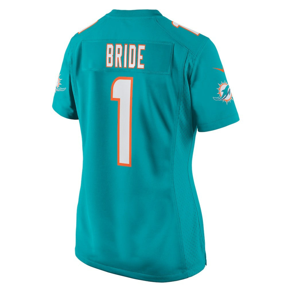 Number 1 Bride Miami Dolphins Women's Game Jersey - Aqua cheap