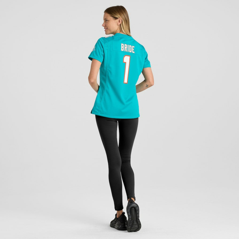 Number 1 Bride Miami Dolphins Women's Game Jersey - Aqua cheap