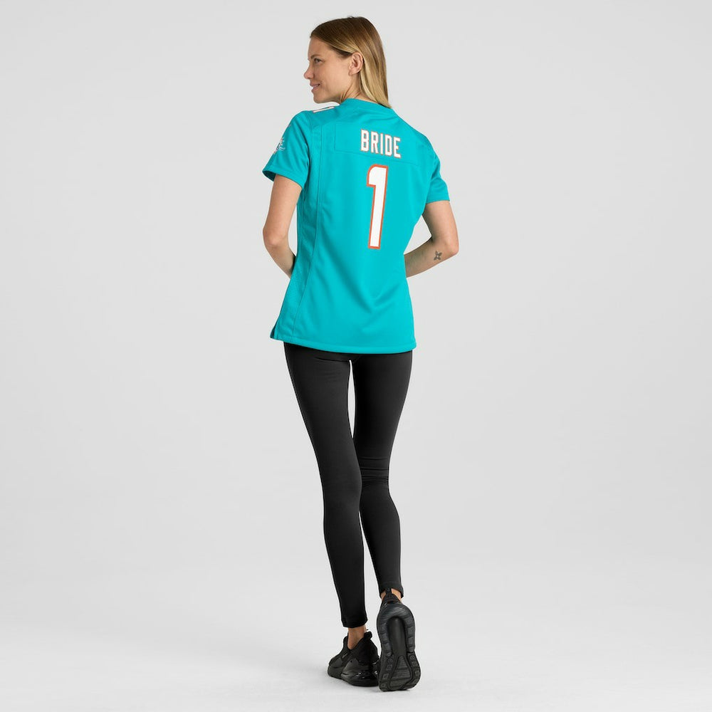 Number 1 Bride Miami Dolphins Women's Game Jersey - Aqua cheap