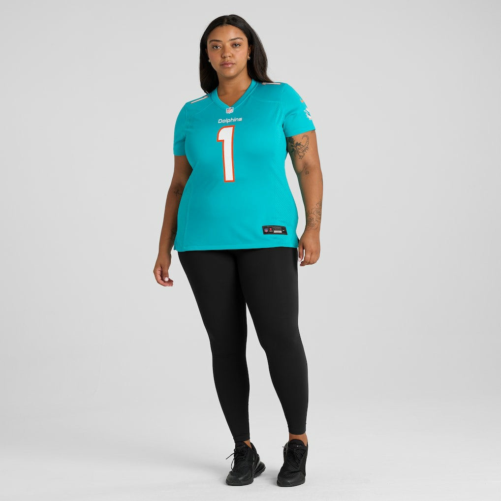 Number 1 Bride Miami Dolphins Women's Game Jersey - Aqua cheap